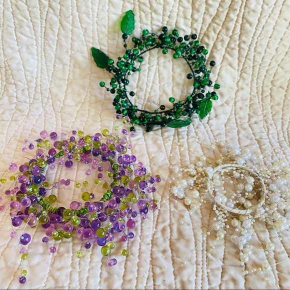 Beaded candle rings vintage